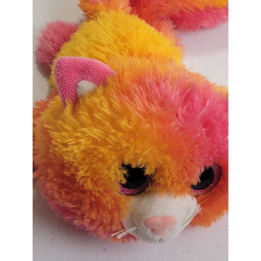 Fiesta Fursians Plush Cat Bean Bag Long Tail Toy Pink Orange Yellow 16" stuffed - Picture 6 of 12